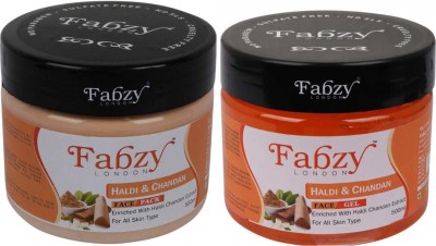 fabzy London Haldi And Chandan Face Pack 500 ml + Haldi And Chandan Gel 500 ml ( Pack Of 2 x 500 ml )(2 Items in the set)