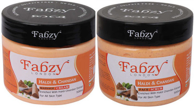 fabzy London Haldi And Chandan Scrub 500 ml + Haldi And Chandan Cream 500 ml ( Pack Of 2 x 500 ml )(2 Items in the set) fabzy London Haldi And Chandan Scrub 500 ml + Haldi And Chandan Cream 500 ml ( Pack Of 2 x 500 ml )(2 Items in the set)