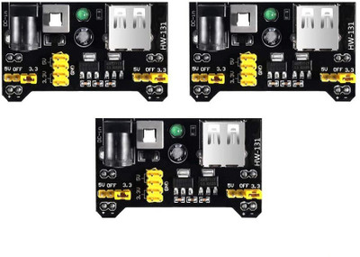 Grahikum MB102 Power Supply Module 3.3V/5V for Arduino Board Solderless Breadboard(Pack of 3) Micro Controller Board Electronic Hobby Kit