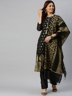 Kimisha Silk Blend Self Design Salwar Suit Material