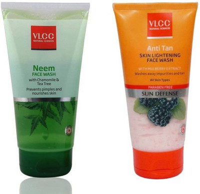 VLCC Original Anti-Tan Skin Lightening and Neem Chamomile & Tea Tree Face Wash(300 ml)