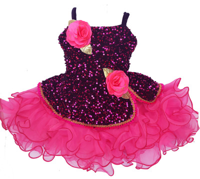 kids fashion hub Baby Girls Midi/Knee Length Festive/Wedding Dress(Pink, Sleeveless)