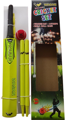 Wasan Cricket Set/Kit Size 3 Yellow with Box(5-12 Years) Cricket Kit