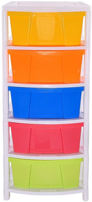 AMAZE ACTIONWARE Utensil Kitchen Rack Plastic Multipurpose Use 5 Layer Modular Drawer System for Offices, Home, Hospitals ( Multicolor ) Drawer