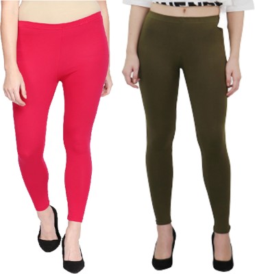 Style Access Ankle Length  Western Wear Legging(Pink, Green, Solid)