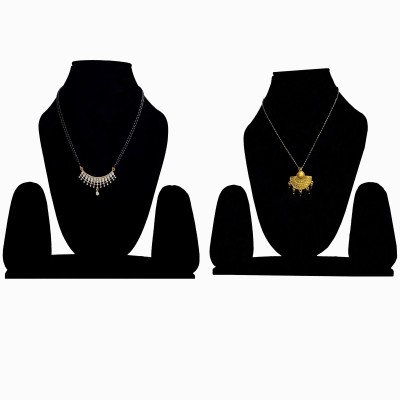 UNIFED CREATIONS Good Looking and Attractive Design Mangalsutras & Best Selling Price & Artistic Design Combo set of 2 Mangalsutra American Diamond and gold plated and Beautiful set and Elegant, Stylish, Royal Design Alloy, Metal Mangalsutra