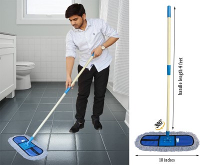 Livronic Wet and Dry Flat Floor Mop Easy to Use Floor Cleaning Mop Wet & Dry Mop(Blue)