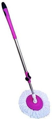 Kittmist Clip Lock Mop Rod Stick Stainless Steel With Head Refill for Rotating Spin Mop Cleaner Wet & Dry Mop(Multicolor)
