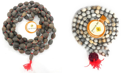 Just Devotional Combo of Energized Original Vaijanti Mala & Kamal Gatta Mala 108 beads for Wearing ,Pooja Mantra Chanting Wood Chain Set