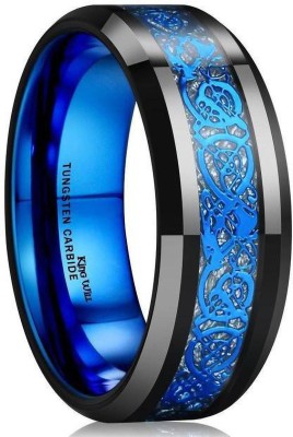 Karishma Kreations Dragon Black Blue Base Stainless Steel Finger Ring - Thumb Ring Valentine gift Intelligent Smart Ring Fashion Jewellery Collection propose Lovers Fancy Party wear Stylish latest design Heart king Couples Love Golden Black Blue Mens Style Thumb Smart Band Gold plated Name Letter Ha