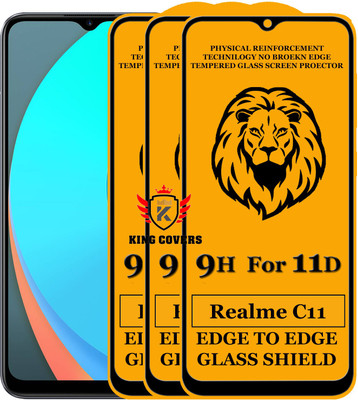 KING COVERS Edge To Edge Tempered Glass for Realme C11(Pack of 3)