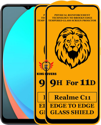 KING COVERS Edge To Edge Tempered Glass for Realme C11(Pack of 2)