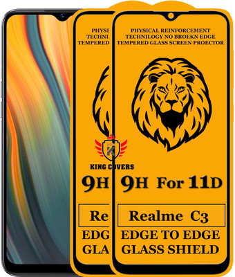 KING COVERS Edge To Edge Tempered Glass for Realme C3(Pack of 2)