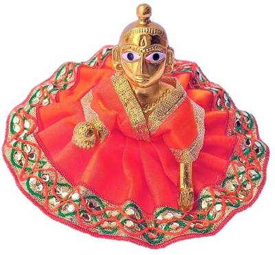 LOTUS RISE SIZE No.3 100% Pittal Laddu Gopal Statue Pital Brass Murti Kanha ji with pushak Laddu Gopal Thakur Ji Metal ,Metal Laddu Gopal Baby Krishna Bal Gopal Thakurji SIZE 2 Decorative Showpiece Decorative Showpiece  -  8 cm