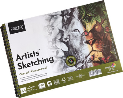 BRuSTRO Artists Sketching Wiro Pad A4 - 110GSM (40 Sheets) Sketch Pad(40 Sheets)