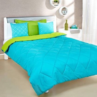 Vinayak Enterprises Checkered Double, Single Comforter for  Mild Winter(Poly Cotton, Blue, Green)