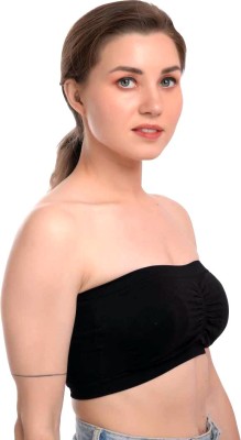 Best-Quality-Hub Bra black cotton cotton bra tube bra for teenage girls tube bra free size sexy bra under garments for women bras top bra imported bra Women Bandeau/Tube Non Padded Bra(Black)