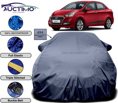 AUCTIMO Car Cover For Hyundai Xcent (With Mirror Pockets)(Grey)