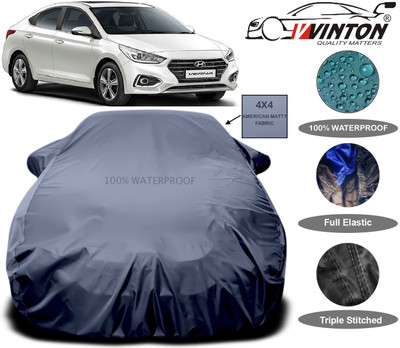V VINTON Car Cover For Hyundai Fluidic Verna(Grey)