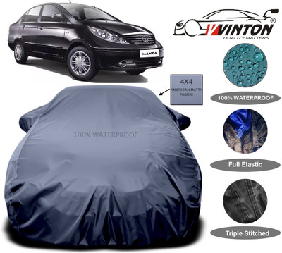 V VINTON Car Cover For Tata Manza(Grey)