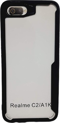 TempGlow Back Cover for Oppo A1K, Realme C2(Black, Transparent, Grip Case, Pack of: 1)