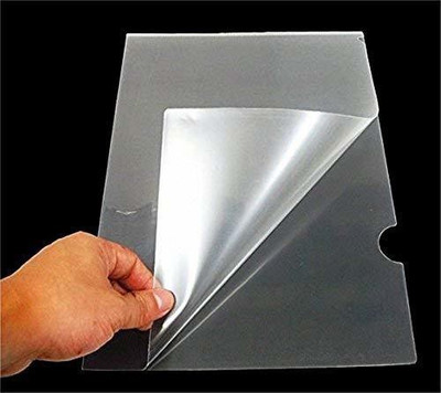 LRS Heavy Duty L-Type Transparent A4 Size Document Sleeve Project Document Holder Plastic Folder for Document Paper Certificate - 50 Pcs. File Folder(Set Of 50, clear)