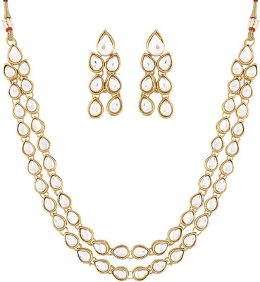 CATALYST Brass Gold-plated White Jewellery Set(Pack of 1)