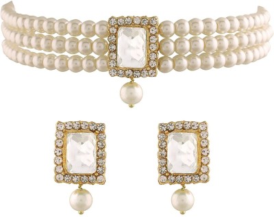 BUY FOR CHANGE LLP Alloy Gold-plated White Jewellery Set(Pack of 1)