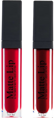 New.You Ultra Smooth Matte Liquid Lipstick Combo with (Red,Maroon)(Red, Maroom, 6 ml)