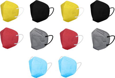 Nea N95 Breathable 5-Layer with Nosepin Anti- Pollution , Anti- Virus Reusable, Washable Protective Respiratory Face Mask N95 FFP2 MULTICOLOR...