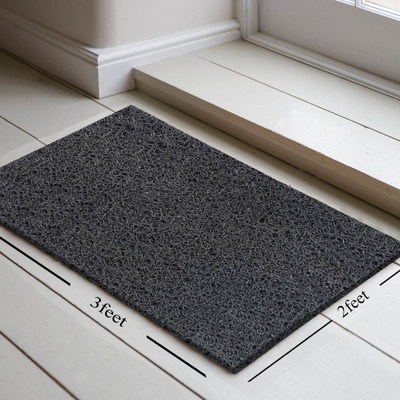 AMRO HOME NEEDS PVC (Polyvinyl Chloride) Floor Mat(Grey, Large)