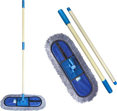 Livronic Wet and Dry Cotton pad Flat Floor Mop | Easy to Use Floor Cleaning Mop | Home | Office | Hotels | Hospitals | 24inch Head | 5 Feet Handle with 1 Refill Extra (Set of 1) (24 INCH MOP) Wet & Dry Mop (Blue) Wet & Dry Mop