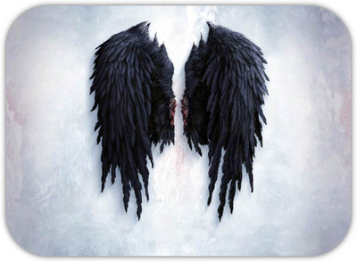 Monk Matters Angel Wings Design Non-Slip Rubber Base Gaming & Laptop (MPAD00256) Mousepad(White)