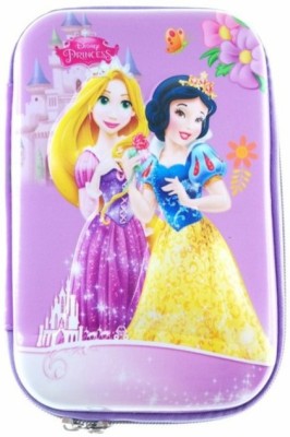 nihit Disney Princess Theme 3D Disney Princess Art EVA Pencil Boxes(Set of 1, Light Blue, Pink, Purple)