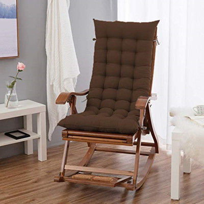 SIE STORE Polyester Fibre Solid Chair Pad Pack of 1(Brown)