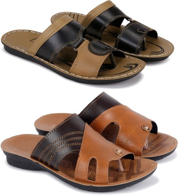 Nobelite Men Sandals(Brown, Tan, Black , 10)