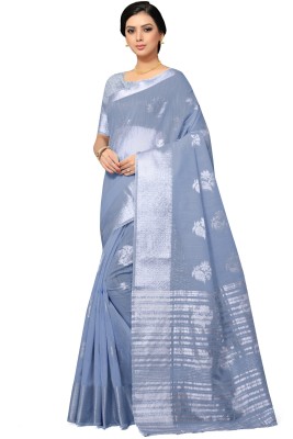 Harekrishna creation Embellished Bollywood Cotton Blend Saree(Grey)