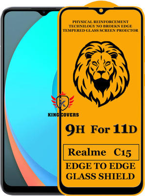 KING COVERS Edge To Edge Tempered Glass for Realme C15(Pack of 1)