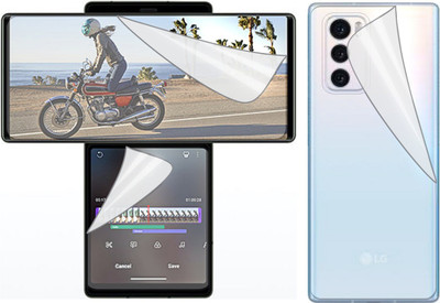TELTREK Front and Back Screen Guard for LG WING (Edge To Edge Full Coverage TPU)(Pack of 2)