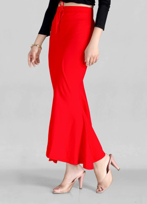 SCUBE DESIGNS Flared Saree Shapewear Petticoat Red (M) Lycra Blend Petticoat(M)