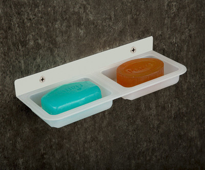 Savorier double soap case/soap stand/soap holder (white)(White)