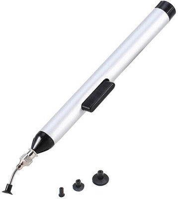 uptodatetools IC SMD SMT Vacuum Sucking Suction Pen Sucker Pick Up Tool Solder Desoldering IC Easy Picker Hand Tool with 3 Suction Headers 0 W Simple(Round Tip)