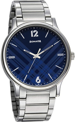 SONATA Blue Dial77105SM01 Analog Watch  - For Men