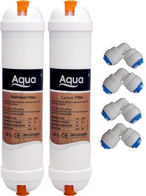 AQUALIQUID RO Aqua Carbon Filter + Sediment Filter + 4 pcs connactor Suitable for All RO Water Purifier Solid Filter Cartridge(0.05, Pack of 6)