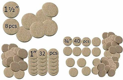 Hyderon 80 Pcs Self Sticking Round Felt Pads Non Skid Floor and Furniture Protector( Beige Color) Adhesive(100 g)