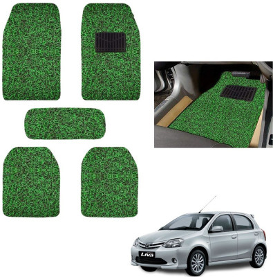autokaar PVC, Rubber Standard Mat For  Toyota Etios Liva(Green, Black)