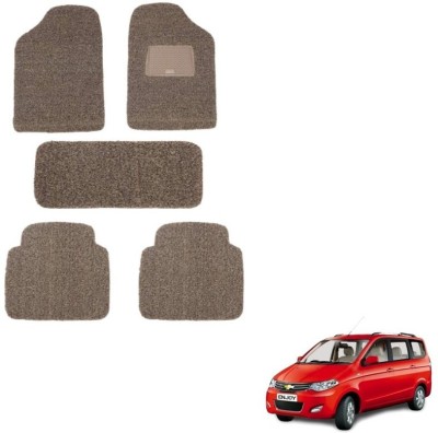 autokaar PVC, Rubber Standard Mat For  Chevrolet Enjoy(Beige, Brown)