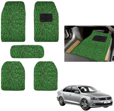 autokaar PVC, Rubber Standard Mat For  Volkswagen Jetta(Green, Black)