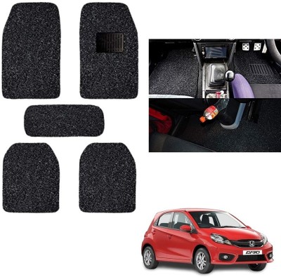 autokaar PVC, Rubber Standard Mat For  Honda Brio(Black)