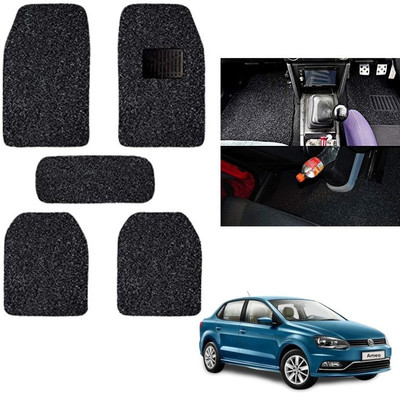 autokaar PVC, Rubber Standard Mat For  Volkswagen Ameo(Black)
